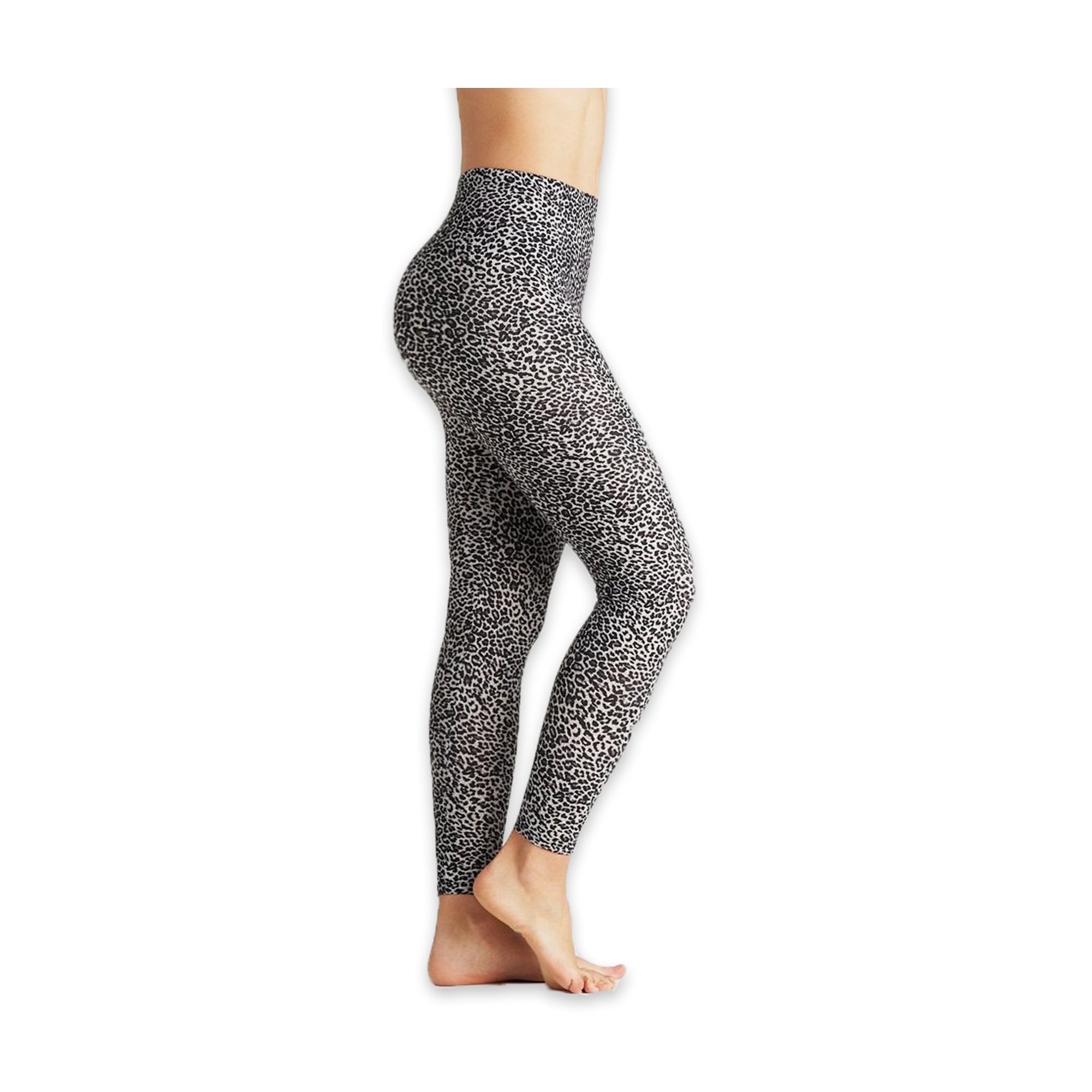 On the Go Women's Leopard Print Leggings (1 Pair, White Leopard, Size 3X-5X) - SuperSoft Slimming Body Contouring Fashion Gym Yoga Pants